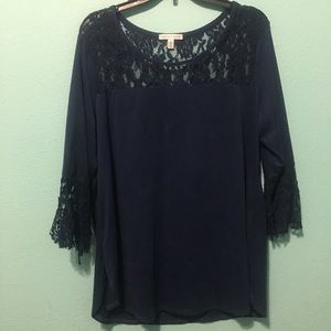 BLUE BLOUSE WITH LACE!